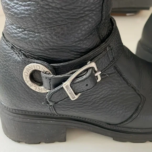 Harley Davidson Womens Boots Tall Twin Strap Sedona Black 85080 Size 6 - Picture 4 of 13